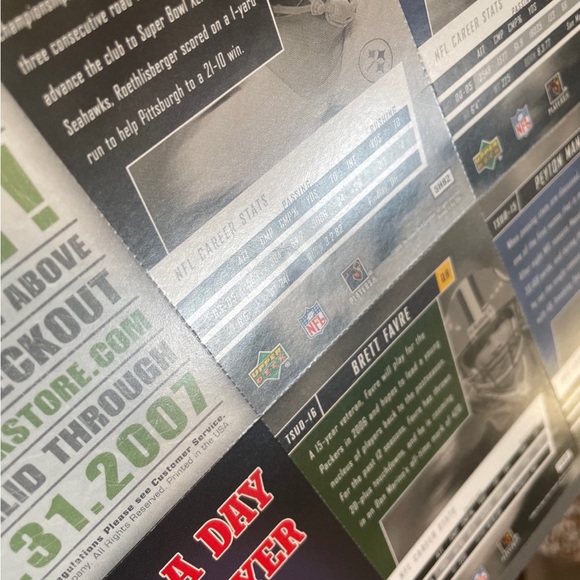 Tuff Stuff Uncut Football Baseball 16 cards Upper Deck Favre Brady Manning - Picture 6 of 6